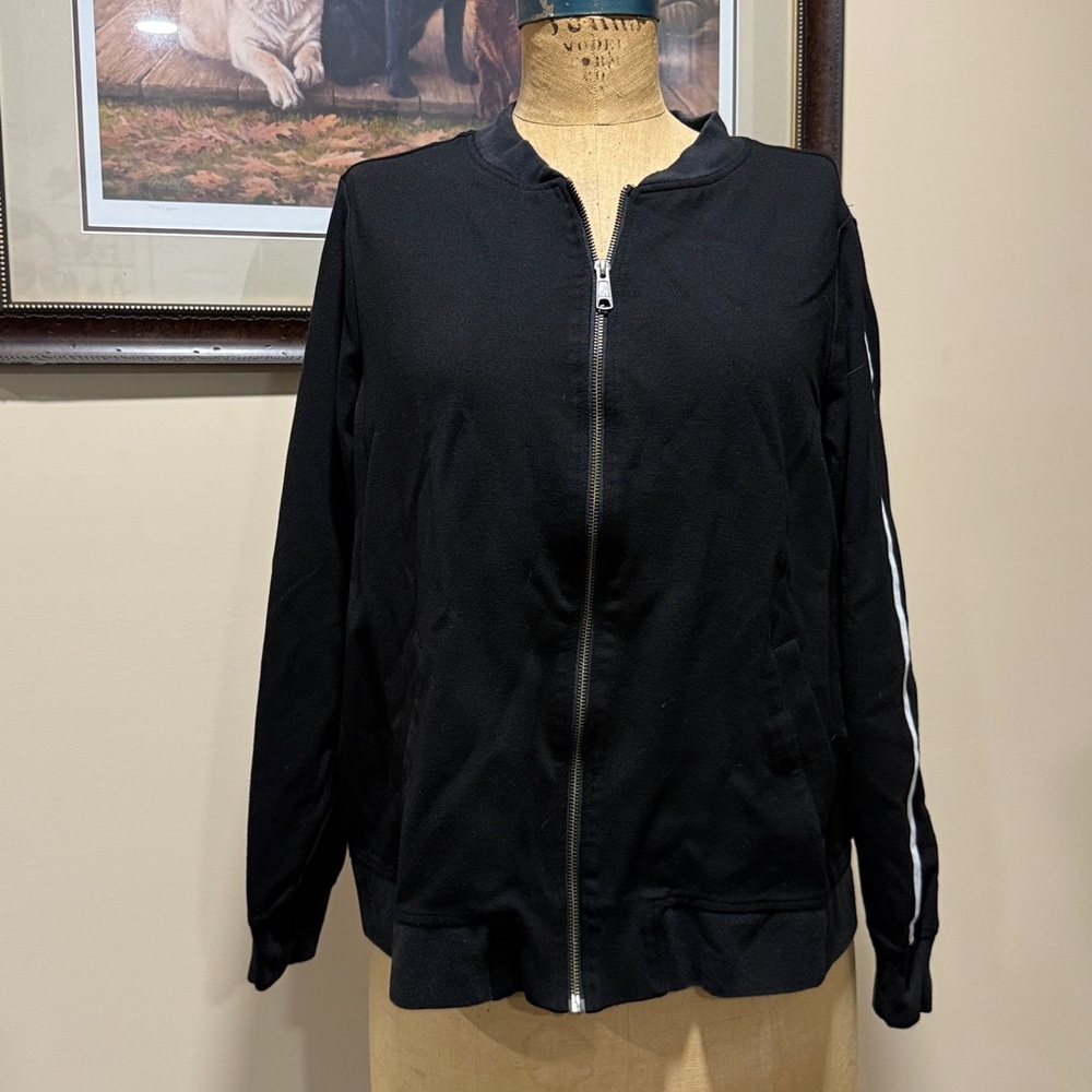Torrid Black And White Zip Up Jacket